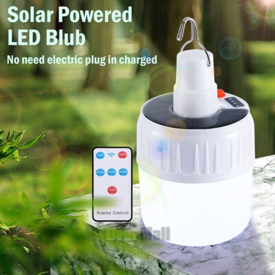 Portable Solar Powered Led Lights Bulb Light Tent Lamp Camping Outside Indoor US