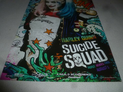 HARLEY QUINN SUICIDE SQUAD AMC STUBS POSTER DC COMICS 2016 11 x 17 CARDSTOCK - Picture 2 of 6