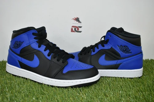 New Nike Air Jordan 1 Mid Hyper Royal 554724-077 Men's Size 8-12 Fast Shipping