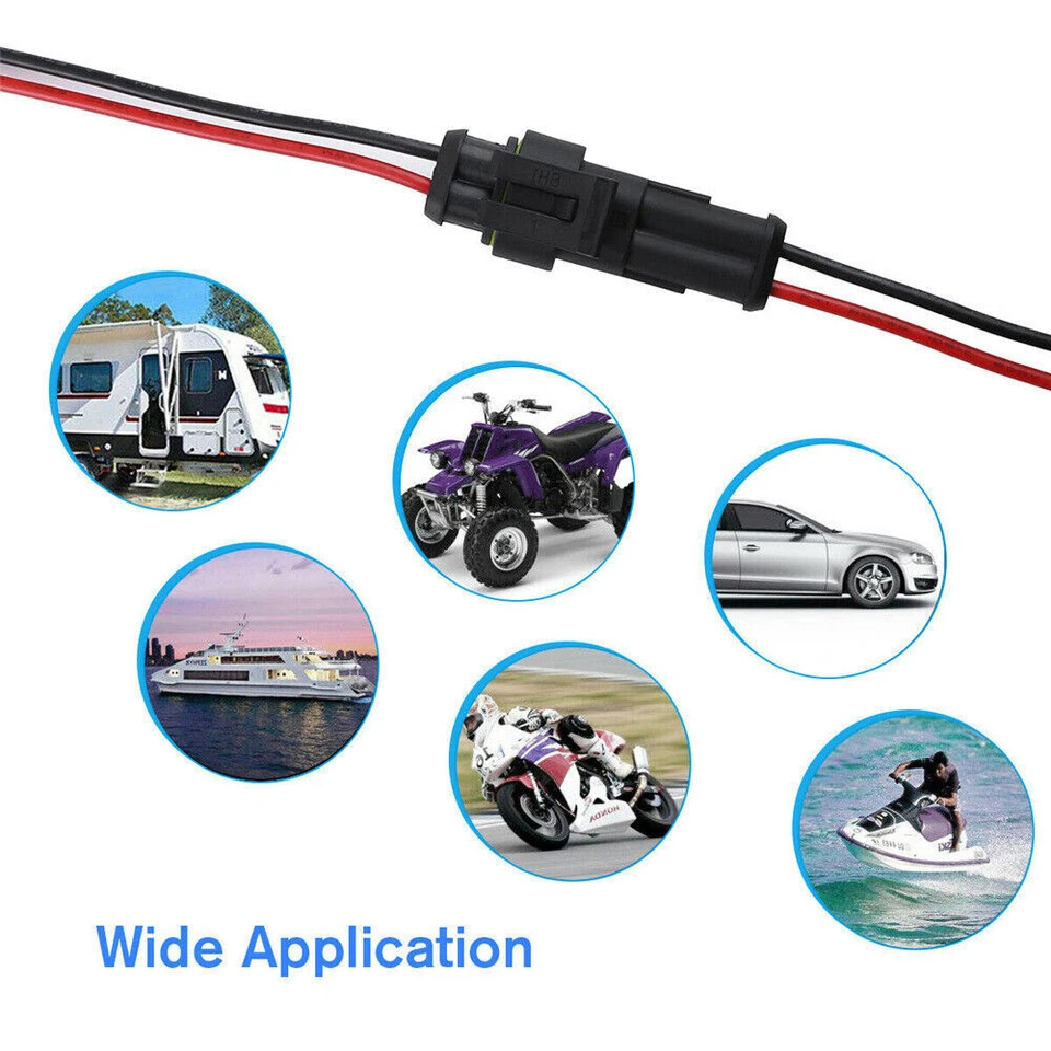 2/3/4/6-Pin Way Car Waterproof Male Female Electrical 18AWG Wire Connector Plug - Image 2 of 4