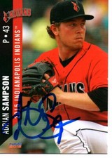 Adrian Sampson 2015 Indianapolis Indians Signed Card