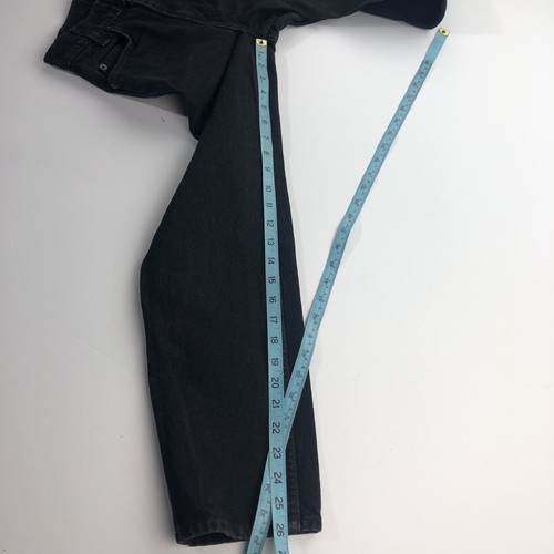 Vintage 90s Levis 550 Relaxed Fit Orange Tab Youth Kids Black Jeans Size 22x26 - Picture 9 of 10