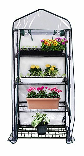4 Tier Wire Shelf Mini Portable Greenhouse PVC Cover Metal Frame 27" x 18" x 63" - Picture 1 of 1