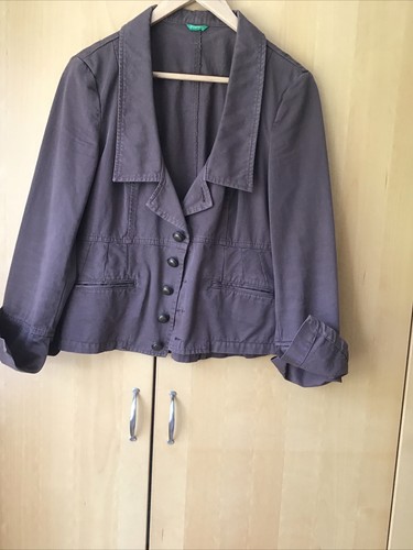 Vintage United Colors Of Benetton Womens Blazer Jacket Brown 46 Made In Italy - Picture 7 of 11
