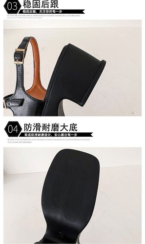 Sandalias huecas de verano para mujer de tacón alto sandalias de plataforma de cuña planas romanas - Imagen 15 de 24