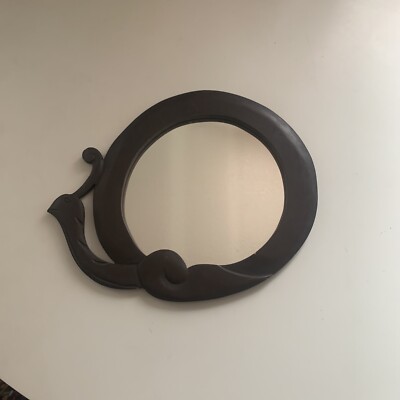 Wood Framed Mirror snail Novelty woodland vintage style Decor 12x16