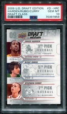 PSA 10 GEM MINT 2009 UD DRAFT STEPHEN CURRY / HARDEN / RUBIO #D-HRC 97859 B213