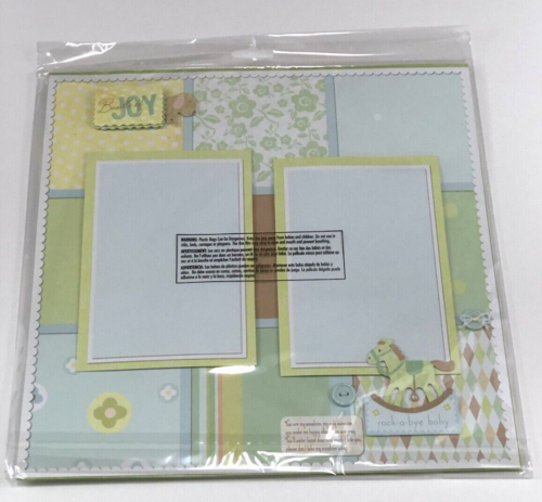 Sealed Set of 2 K&Company BUTTERBEAN BABY BOY 12" x 12" Premade Scrapbook Pages - Picture 8 of 10