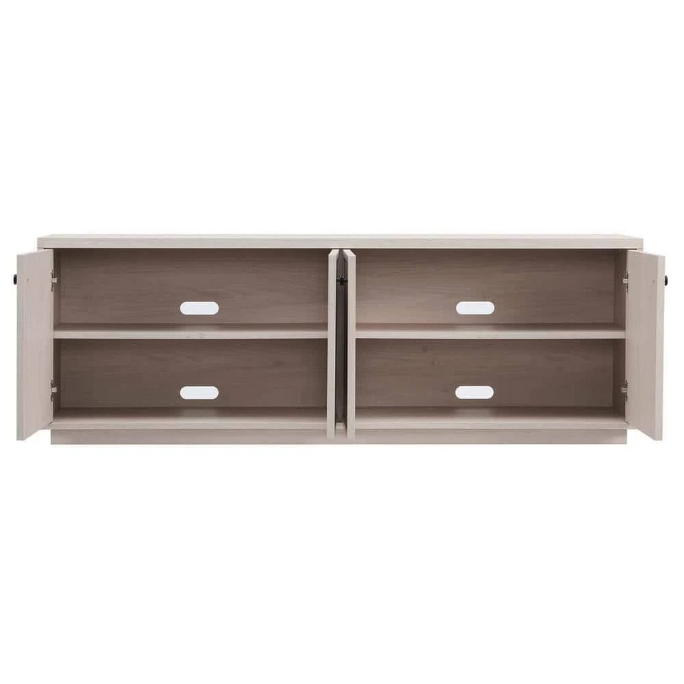 Soporte de TV Meyer+Cross 69,63" W se adapta a televisores de hasta 75" MDF material de marco blanco aliso Foto 4 de 4