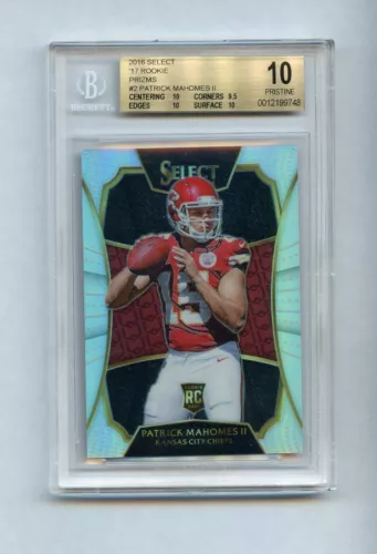 PATRICK MAHOMES 2016 SELECT XRC Rookie Prizm BGS 10 Pristine pop 12 Fresh Slab.