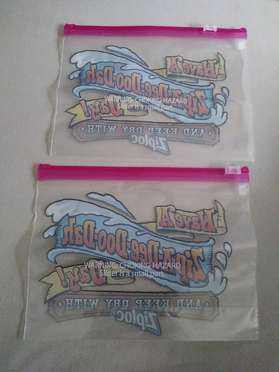 Lot of 2 Disney Splash Mountain Ziploc Bags Have A Zip-A-Dee-Doo-Dah-Day!