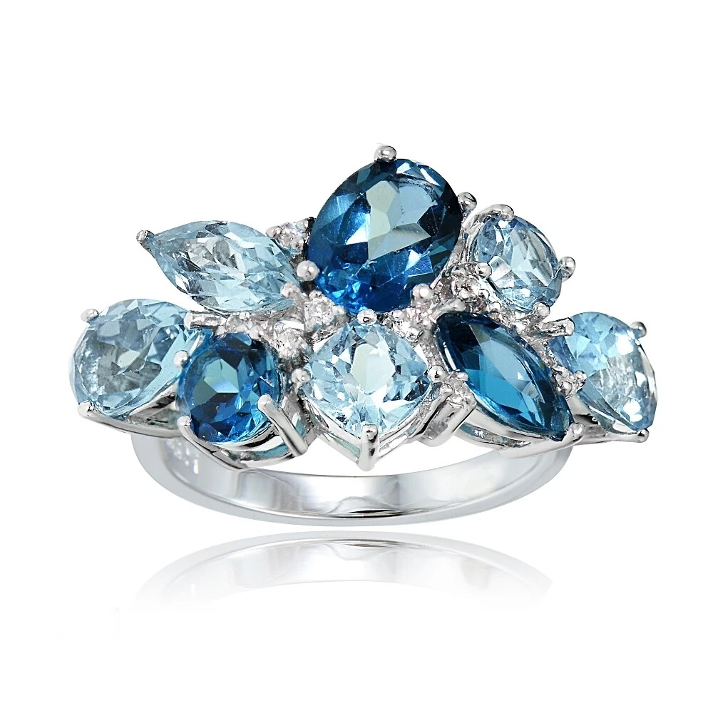 Blue topaz hotsell cluster ring