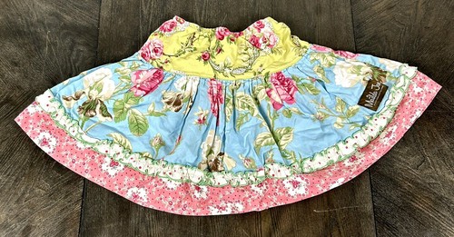 Matilda Jane Clothing Girls Ruffled Tiered Floral Skirt Size 4 Made In USA - Picture 10 of 11