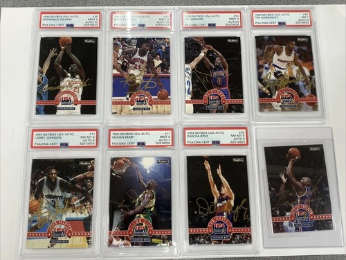 FULL SET OF 8 1994 SKYBOX USA TRADEMARk MOVES AUTOGRAPH CARD w/embossed STAMP - Picture 1 of 16
