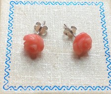 Orecchìni  pasta di corallo Rosa  con Perno a farfalla in argento 925