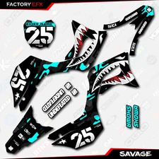Black Cyan Crf125 Savage Racing Graphics kit fits Honda 2019-2025 decal CRF 125