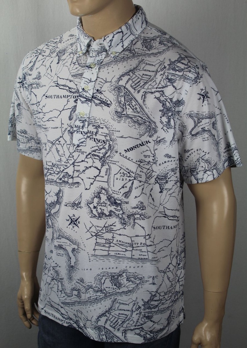 Polo Ralph Lauren Knit Oxford Classic Fit Nautical Southampton Map