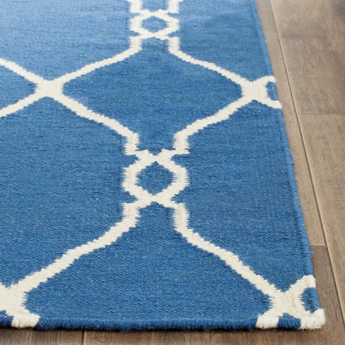 SAFAVIEH Dhurries DHU415A Handwoven Dark Blue Rug - Picture 5 of 19