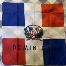 Dominican￼  Flag Bandana Scarf Head Wrap Hat 21x21  Dominican