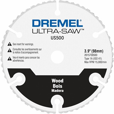 Dremel Ultra-Saw US500-01 / 4'' Premium Carbide Wood & Plastic Cutting Wheel, S5
