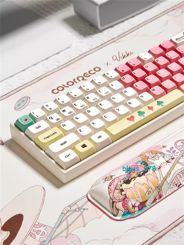 Alice in Wonderland RGB Light Mechanical Keyboard PBT 68 keys Mouse Type-C Set - Picture 9 of 13