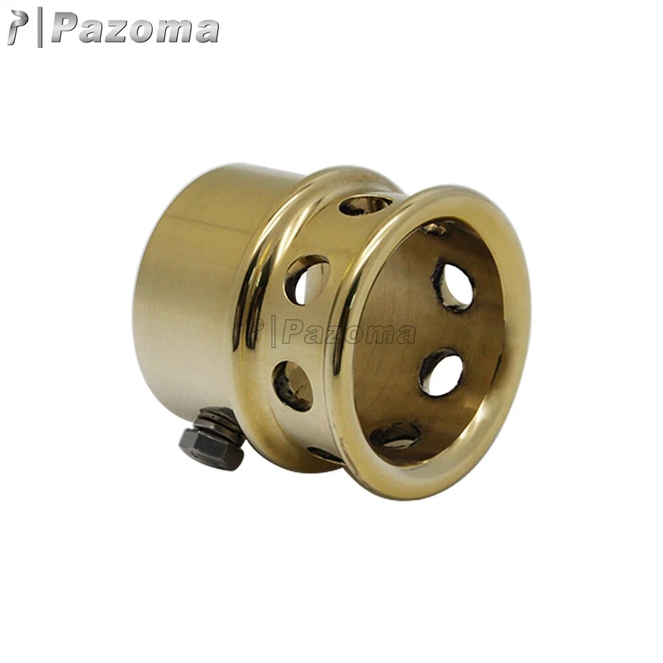 Tapa de extremo de silenciador deslizable con punta de tubo de escape perforada de latón de 1-7/8" para Harley Chopper Foto 4 de 4