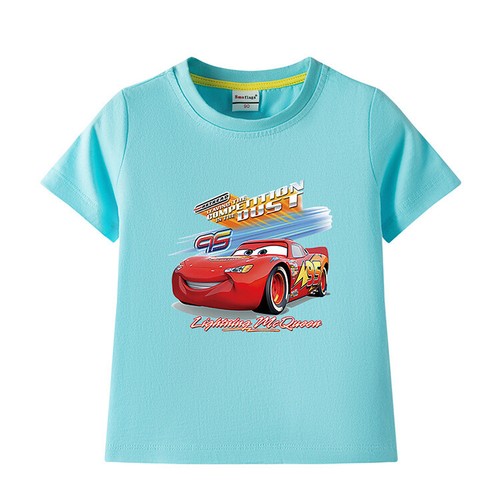 Kids Cars Lightning,McQueen Print Casual Short Sleeve T-Shirt Cotton Tee Tops AU - Picture 29 of 29
