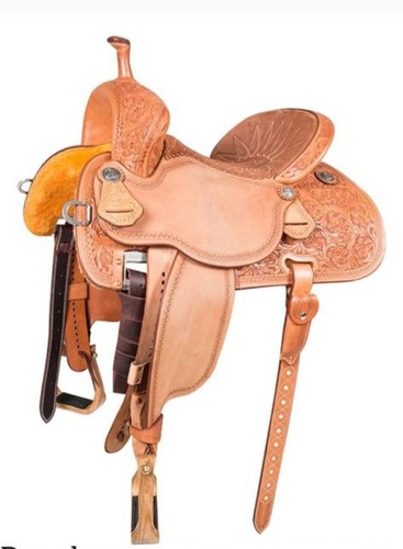 Western Naturel & Cuir Marron Tonneau Selle