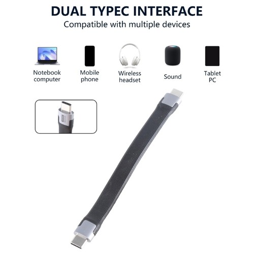 Double USB Type C Charging Cord Full Function Data Cable Support 40Gbps Speed - Zdjęcie 5 z 8