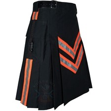 Kilts For Men's Firefighter Kilt - 100 Cotton with Highly Visible Reflector
