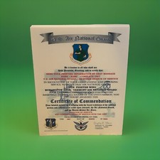 AIR NATIONAL GUARD - VERMONT / 158TH FIGHTER WING~CERTIFICATE OF COMMENDATION