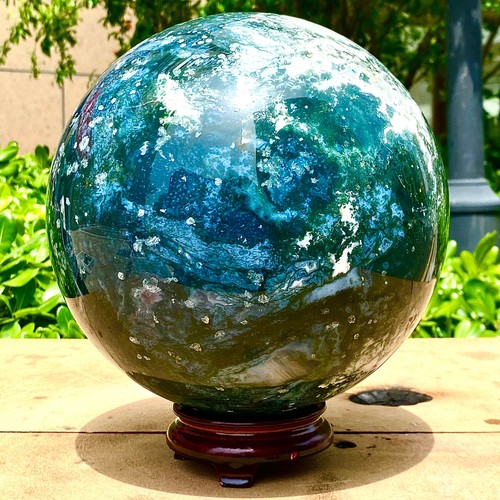 27.83LB Natural Water Grass Agate Ball Quartz Crystal Ball Healing - 第 2/13 張圖片