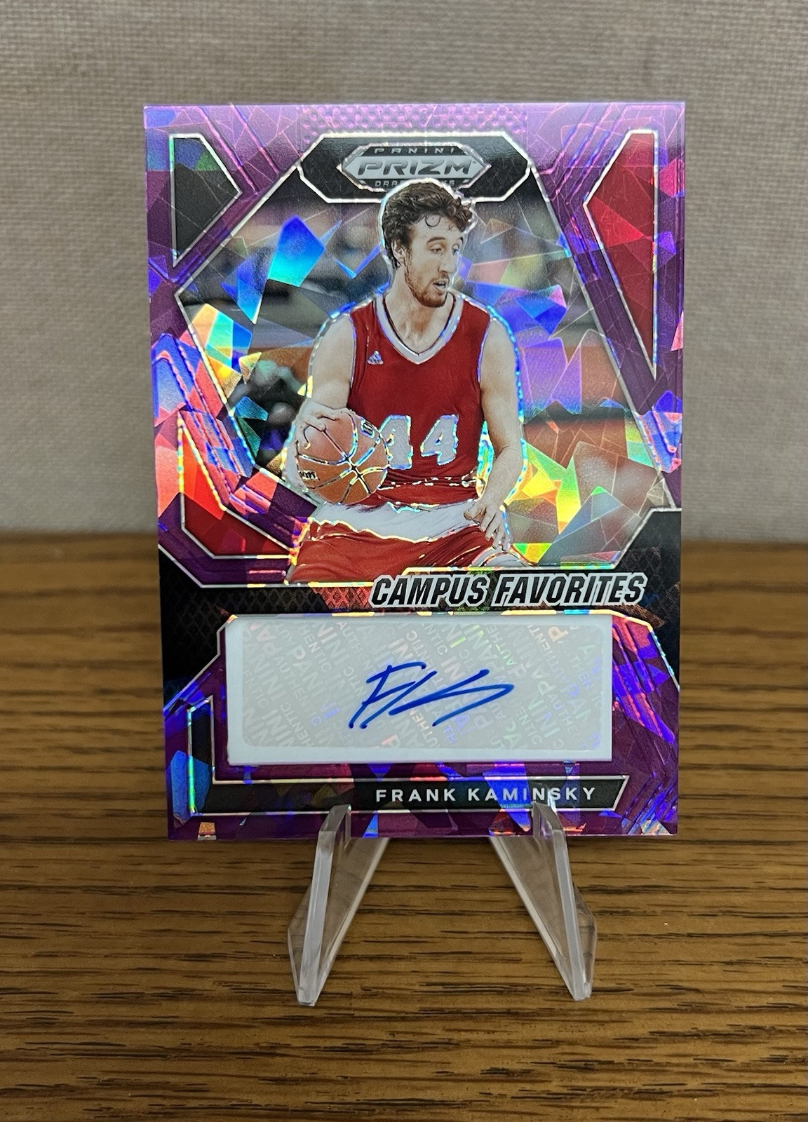 2024 Prizm Draft Picks Frank Kaminsky Campus Favorites Auto Purple Crackd Ice/99