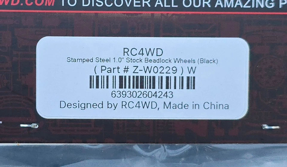 RC4WD 1.0" Stamped Steel Beadlock Wheels and Rock Creeper Crawler Tires Set - Image 3 of 4