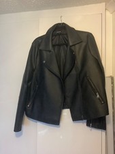 PVC leather look short jacket women size 16,worn once just too big for me .