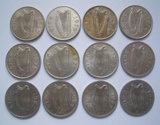 IRELAND 12 coins 5 pence 1969 - 1990 all different dates
