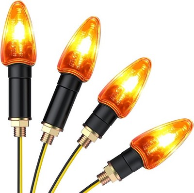 PROZOR 12V Universelle Motorrad Blinker, 4 STÜCK (2X Kurz, 2X Lang) 10W Blinker