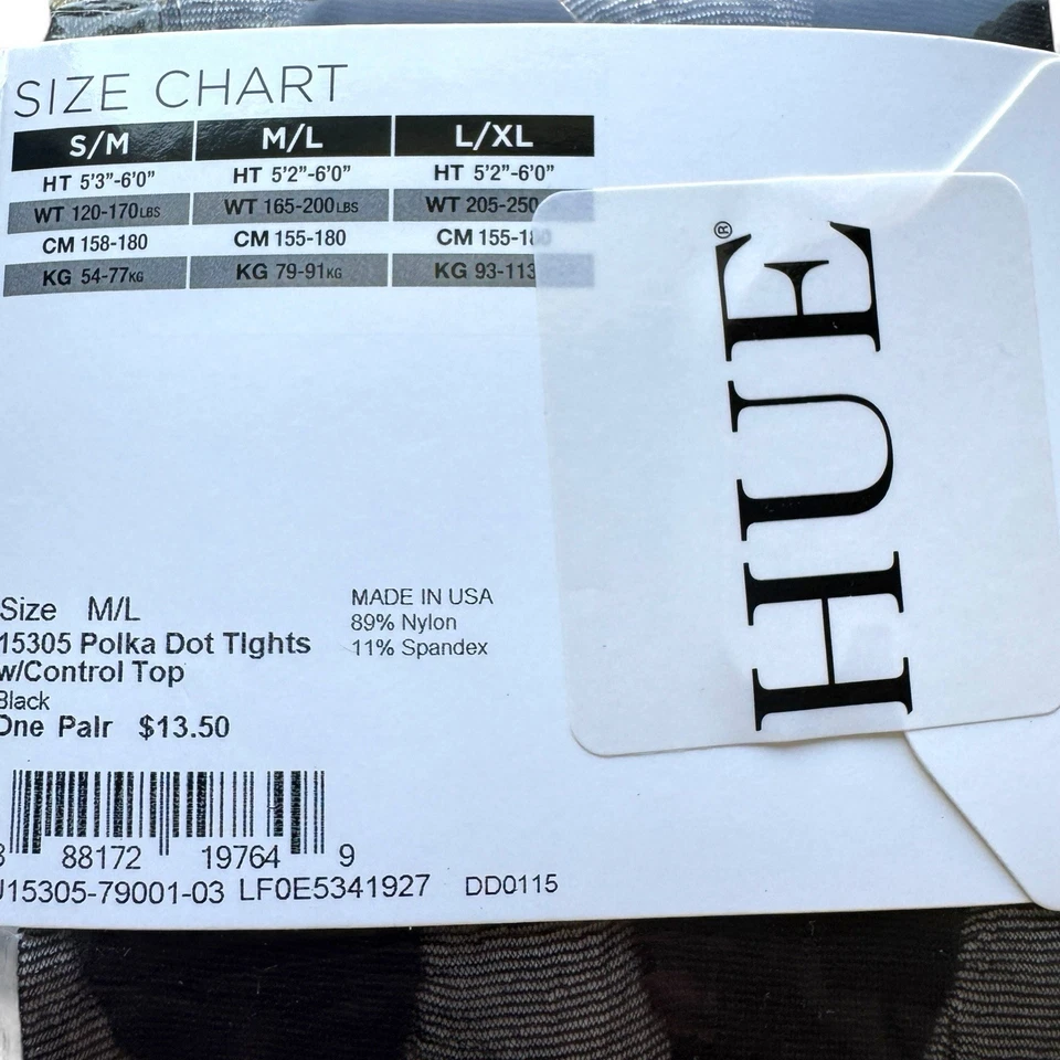 Medias de control de lunares HUE para mujer talla M/L negras Foto 3 de 3