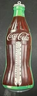 Vintage COCA-COLA Bottle Donasco Embossed Tin Litho Thermometer 16.5" Sign