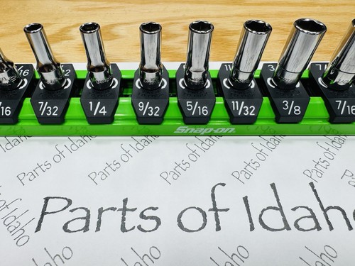 Snap on Tools NEW 14pc 1/4” Drive SAE Set W/ GREEN Magnetic Socket Rail 110TMSY - Picture 4 of 10