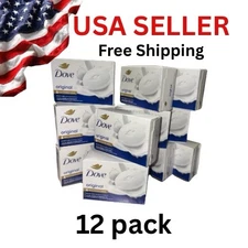 Dove Soap Bar Original White Moisturizing Cream Beauty 135g, 4.75 oz x 12 Pack