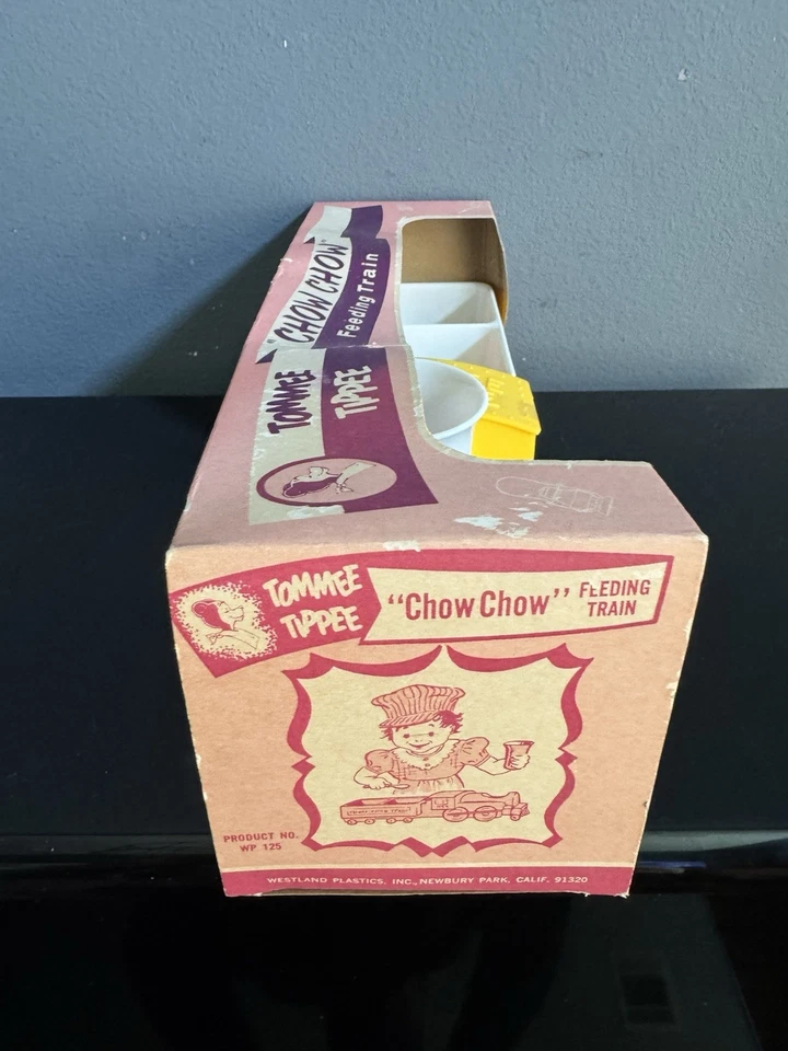全新 复古 20 世纪 50 年代 TOMMEE TIPPEE CHOW 喂食火车 婴儿食品盘 密封 — 第 2/4 张图片