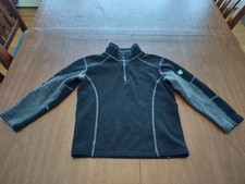 Kuhl Kashmira 1/4 Zip Pullover Boy's Size XS 5-6 Sweater Black Gray Very Good