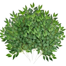 30Pcs Italian Ruscus Greenery, 23" Artificial Silk Stems Garland w/Green Leaf...