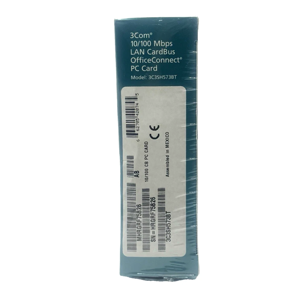 3Com OfficeConnect PC Card 10/100 Mbps LAN Cardbus NEW In Box 3C3SH573BT - Image 3 of 3