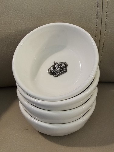 Set of 4 Rae Dunn Bowls Crown Collection NIB Dimpled Ivory Stoneware