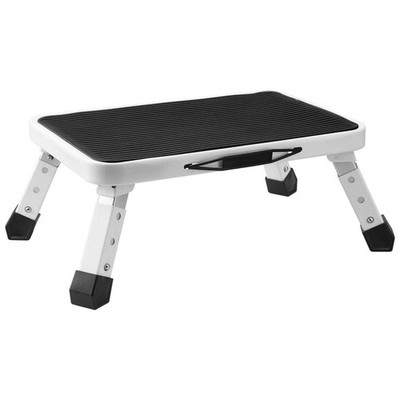 Step Stool 1-Step 330lbs Capacity, Folding Steel Step Ladder 3 Adjustable Height