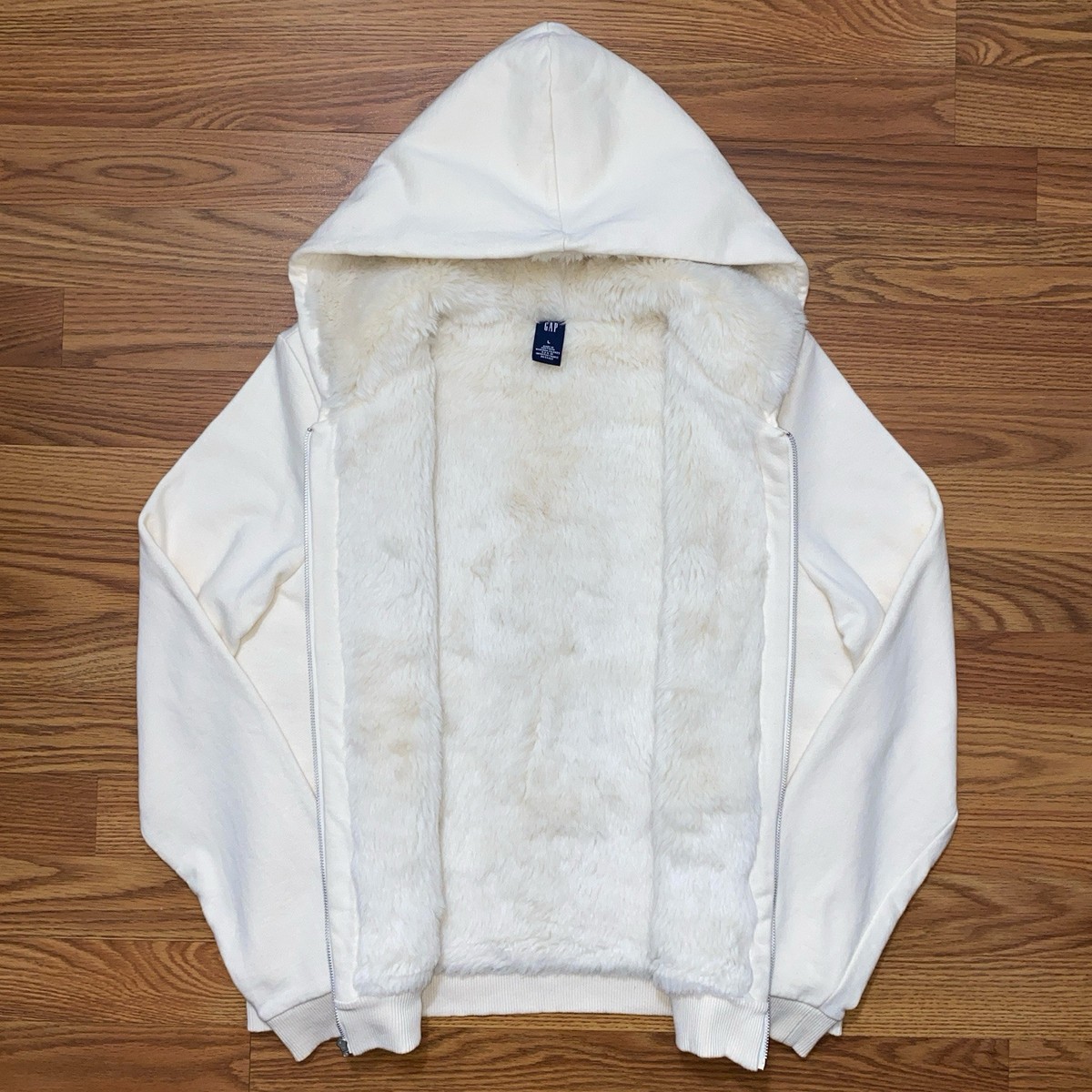 0Os archive GAP fur zip hoodie Y2K ホワイト 0Os archive GAP fur zip hoodie Y2K ホワイト Factory faux-fur