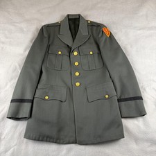 US Army Jacket Mens 38 Green Dress Uniform 4 Button Service Coat Patch Military