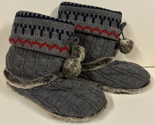 Dearfoams Beth Faux Fur Fold Down pom pom Slipper Boot US M Size 7/8 NWOT